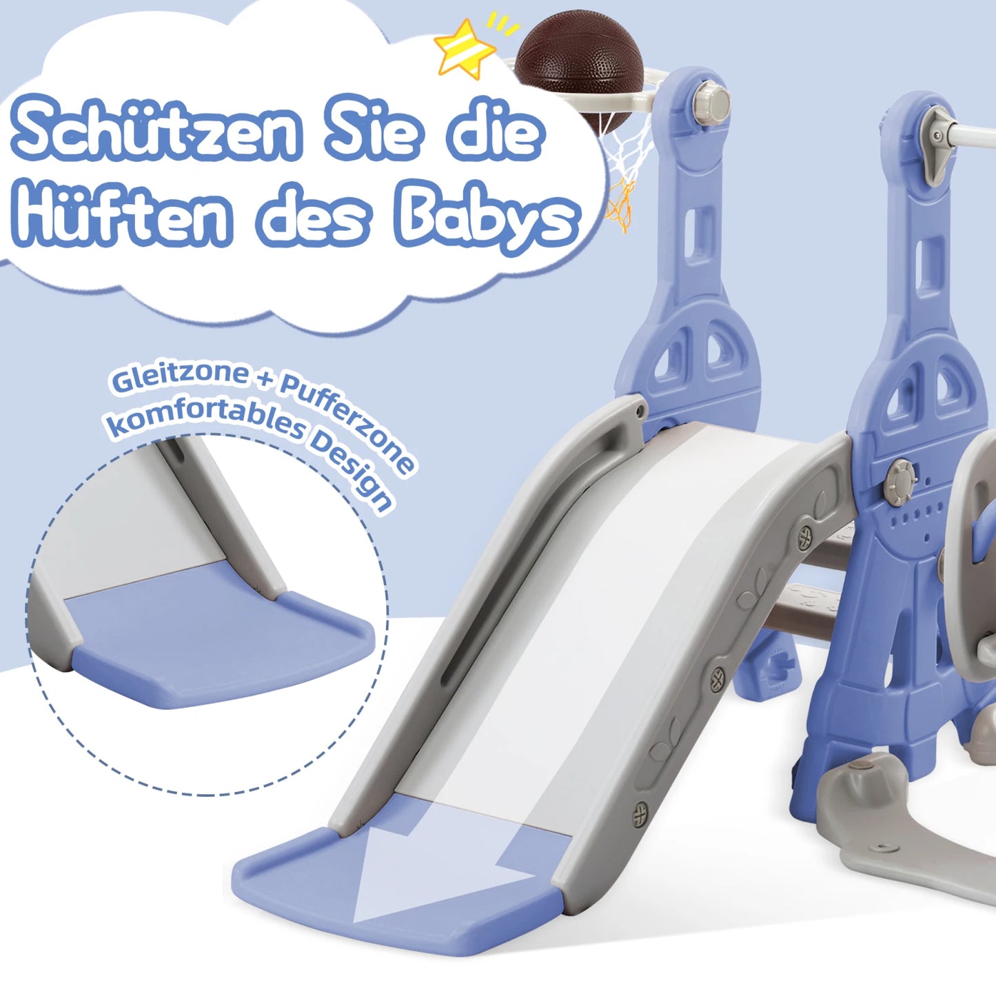 Kids' Slide & Swing Set Indoor & Outdoor