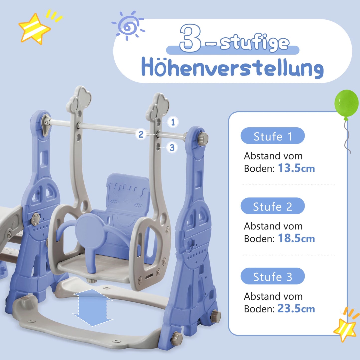 Kids' Slide & Swing Set Indoor & Outdoor